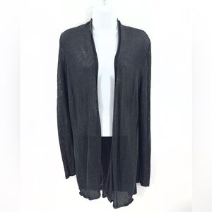 Eileen Fisher Cardigan Womens Large System Capsule Minimalist Luxury Open Knit